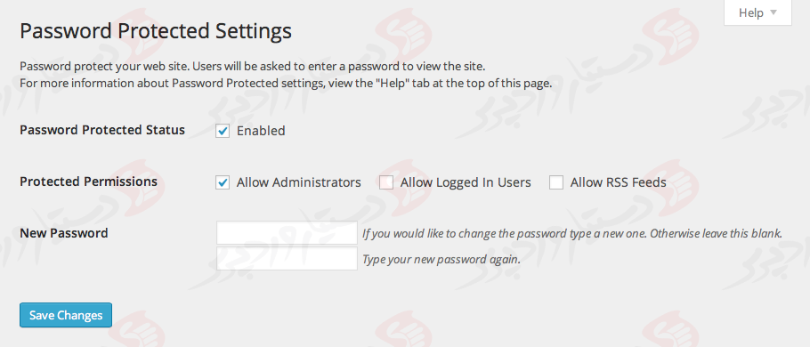 دستیار وردپرس - افزونه Password Protected