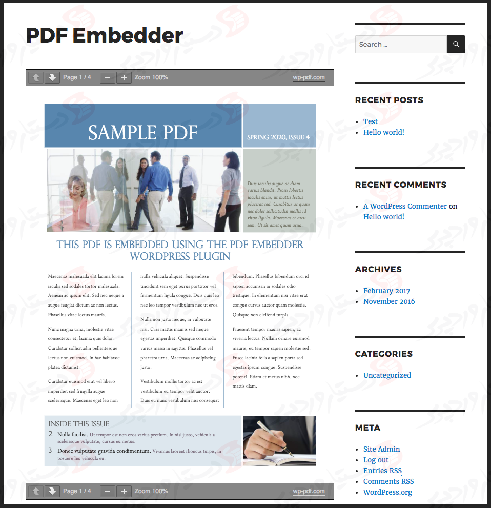 دستیار وردپرس - افزونه PDF Embedder