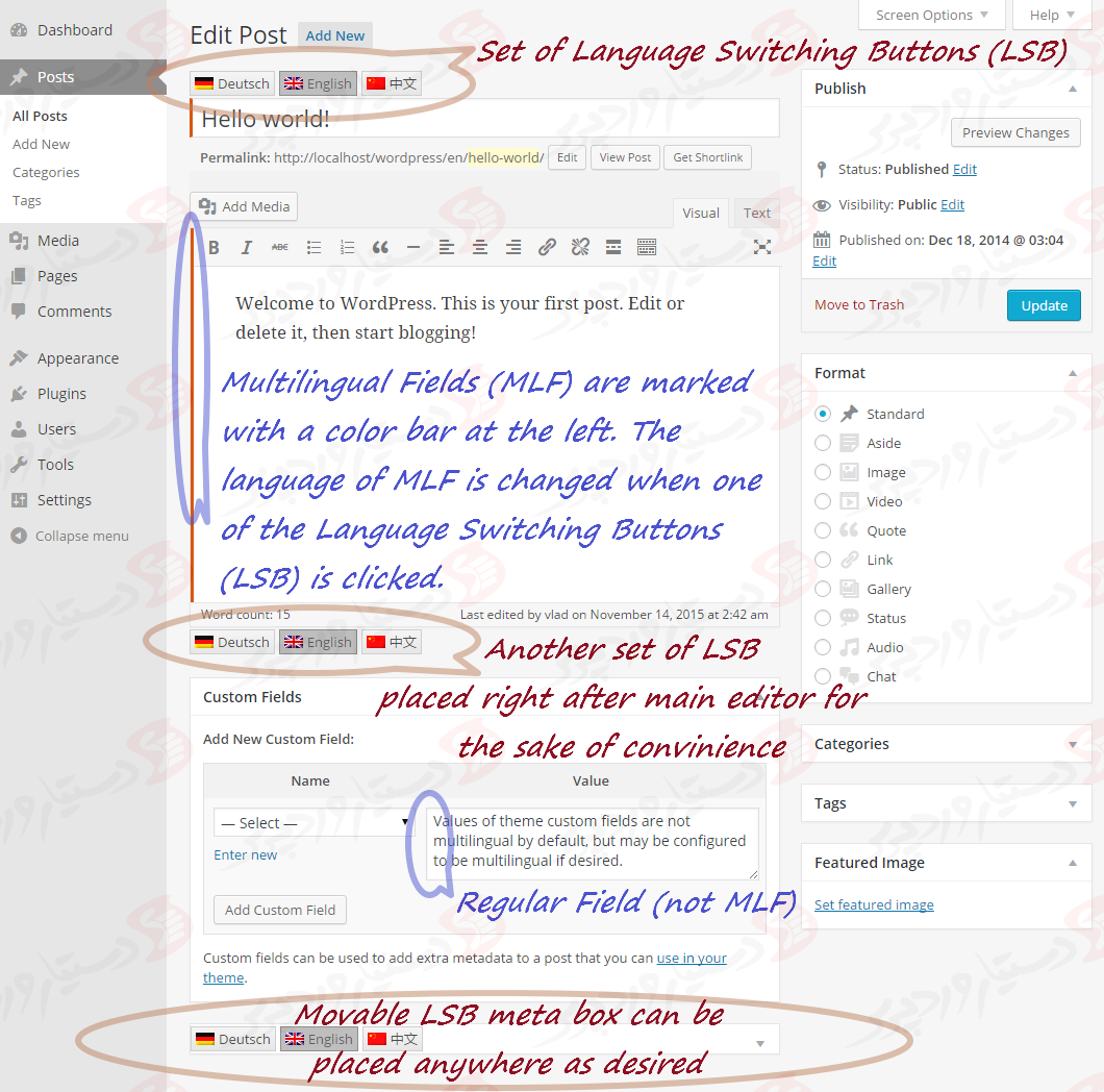 دستیار وردپرس - افزونه qTranslate X