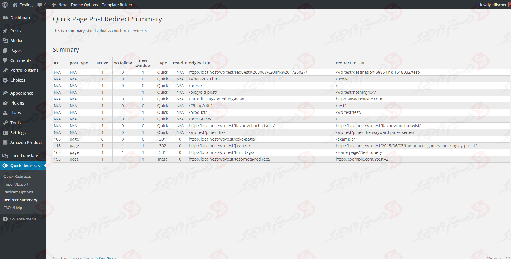 دستیار وردپرس - افزونه Quick Page/Post Redirect Plugin