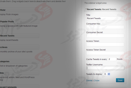 دستیار وردپرس - افزونه Recent Tweets Widget