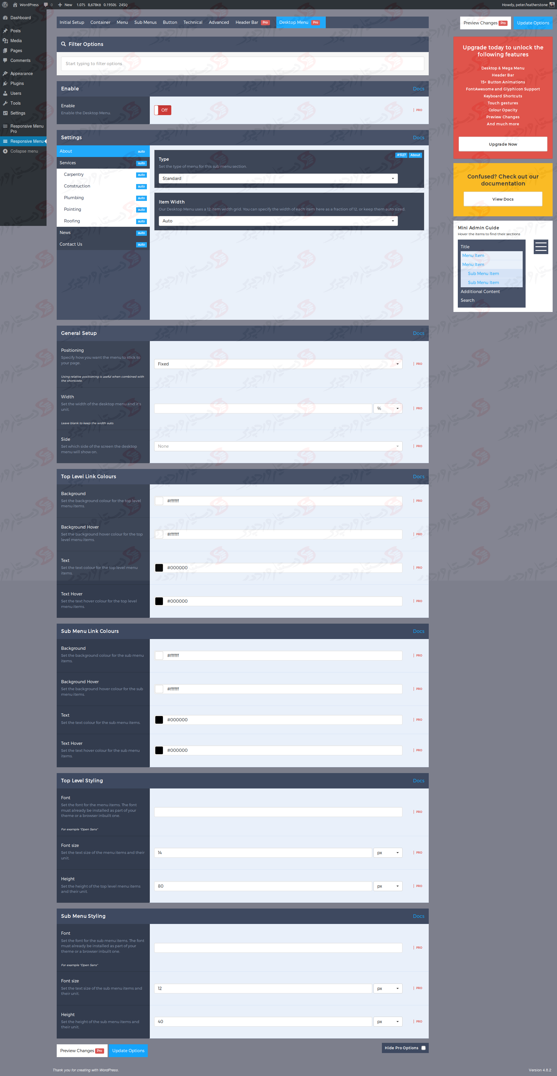دستیار وردپرس - افزونه Responsive Menu