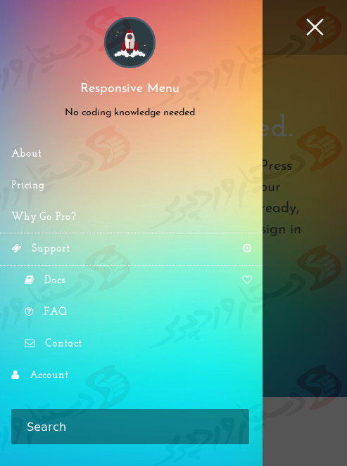 دستیار وردپرس - افزونه Responsive Menu