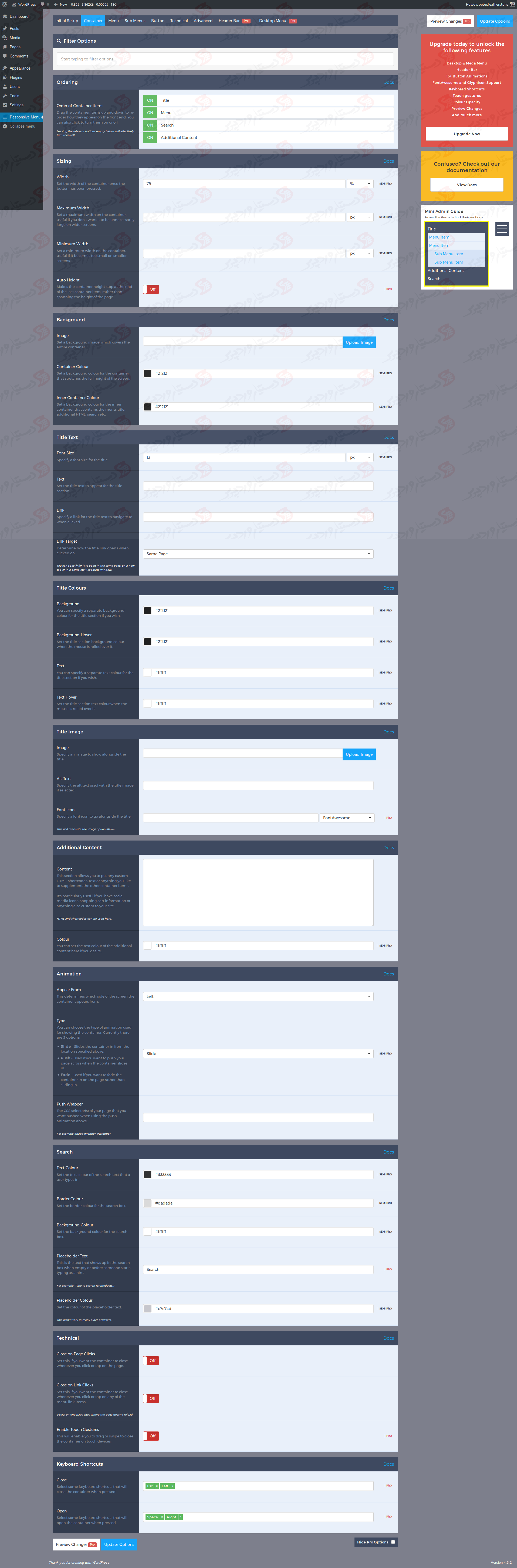 دستیار وردپرس - افزونه Responsive Menu