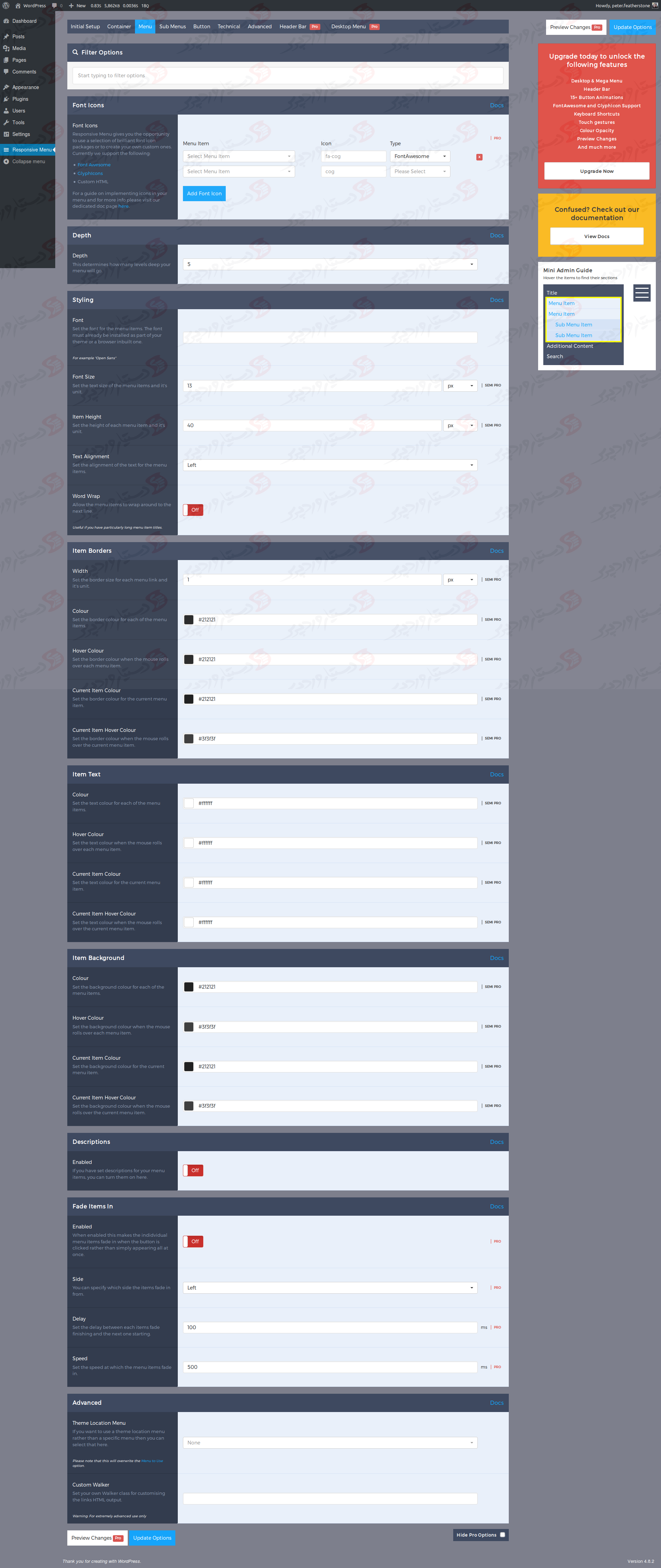 دستیار وردپرس - افزونه Responsive Menu