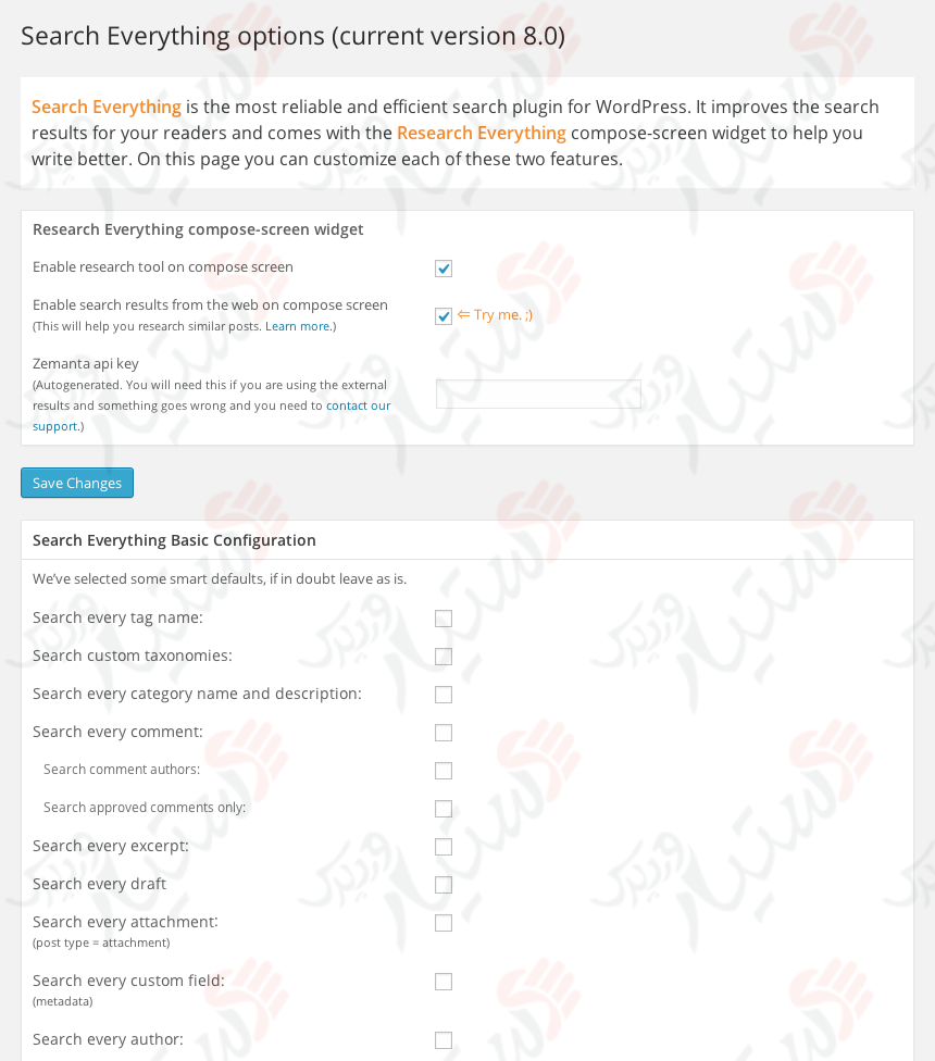 دستیار وردپرس - افزونه Search Everything
