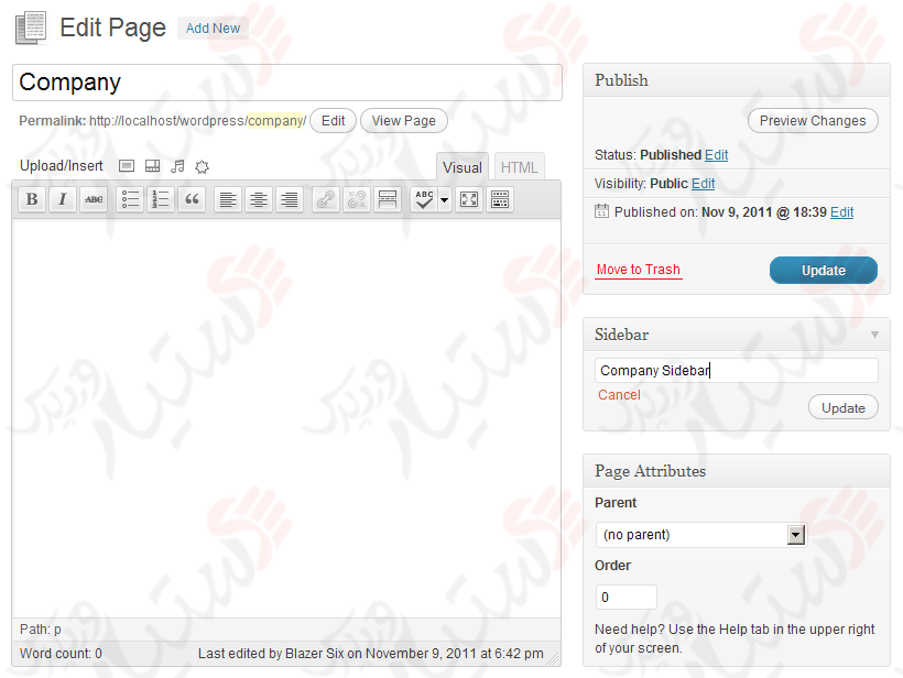 دستیار وردپرس - افزونه Simple Page Sidebars