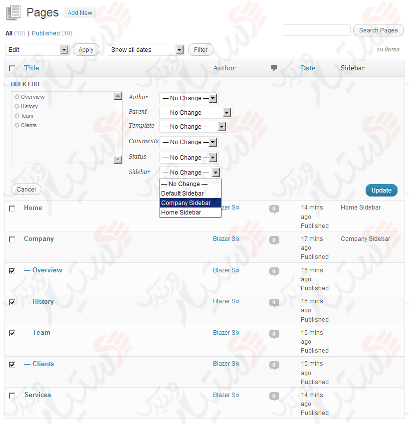 دستیار وردپرس - افزونه Simple Page Sidebars