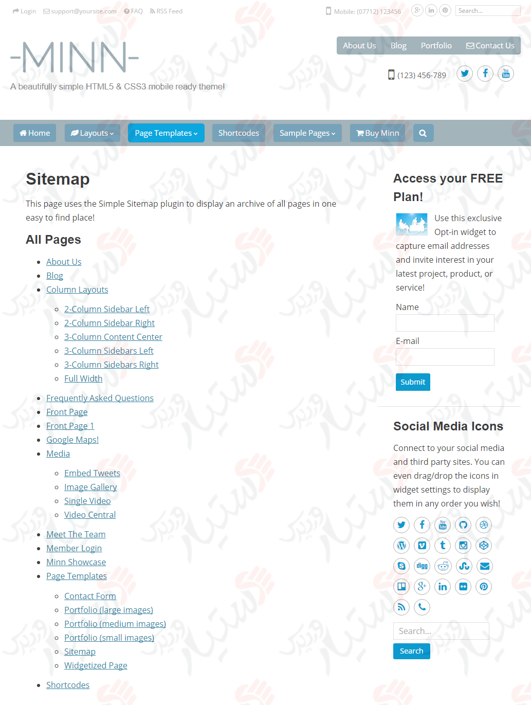 دستیار وردپرس - افزونه Simple Sitemap Create a Responsive HTML Sitemap