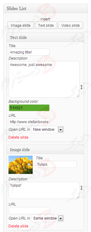 دستیار وردپرس - افزونه Slideshow