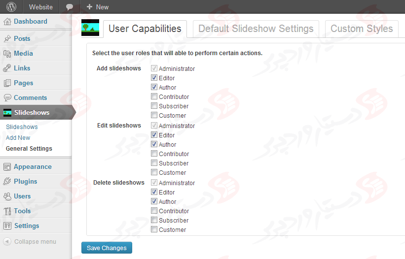 دستیار وردپرس - افزونه Slideshow