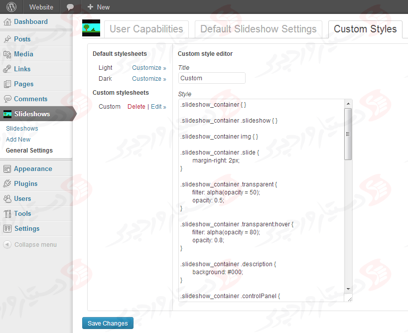 دستیار وردپرس - افزونه Slideshow