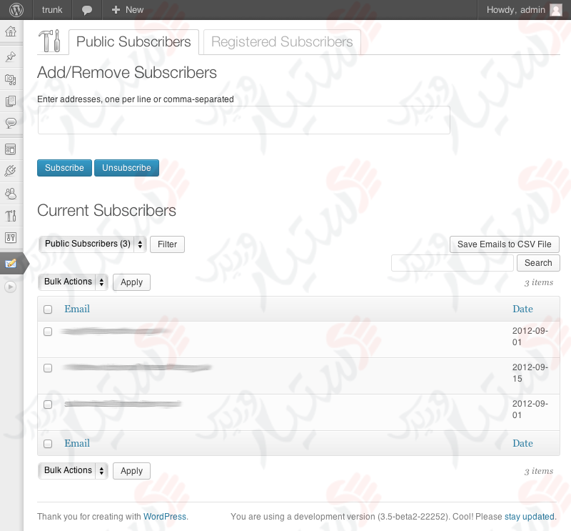 دستیار وردپرس - افزونه Subscribe2