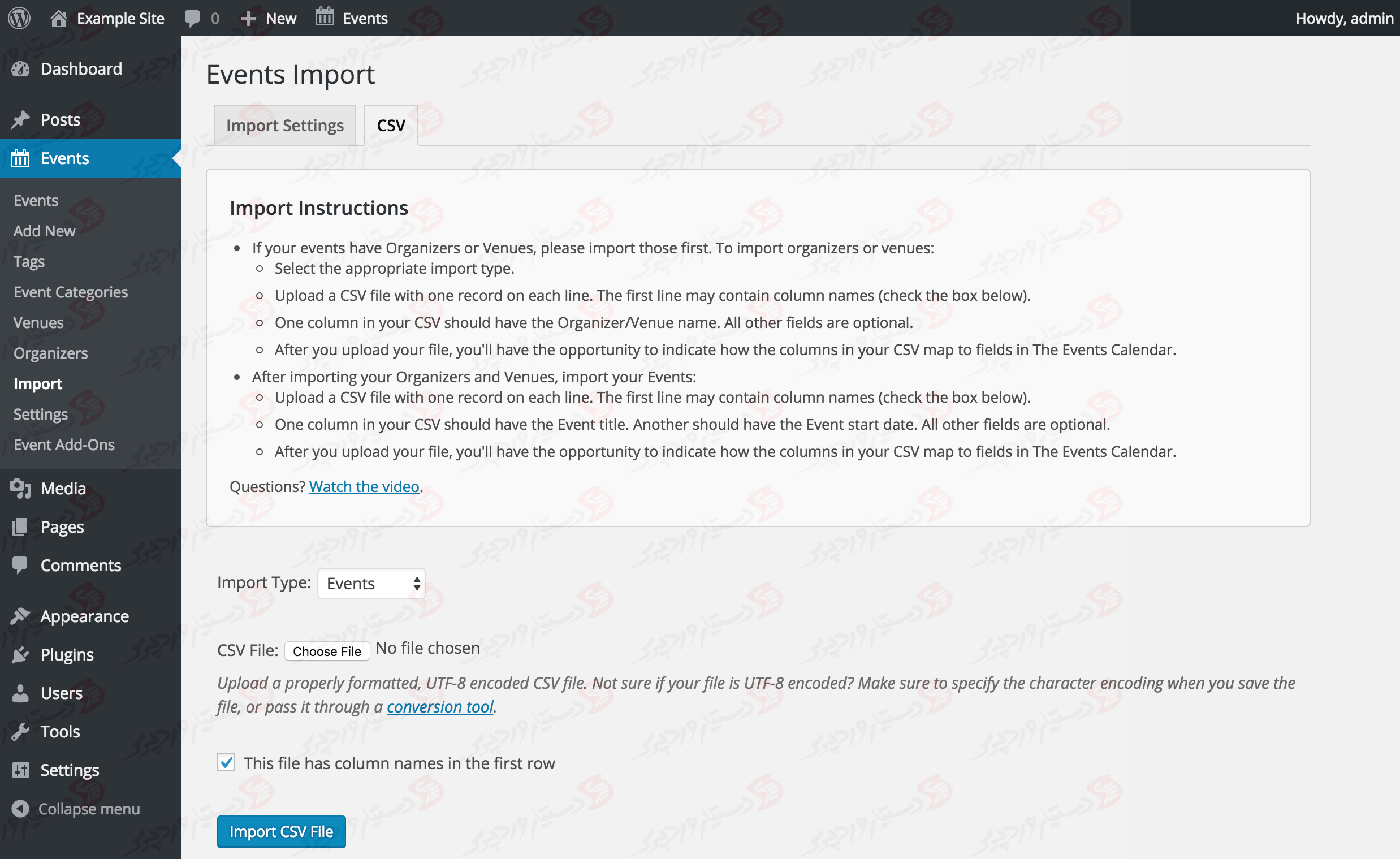 دستیار وردپرس - افزونه The Events Calendar