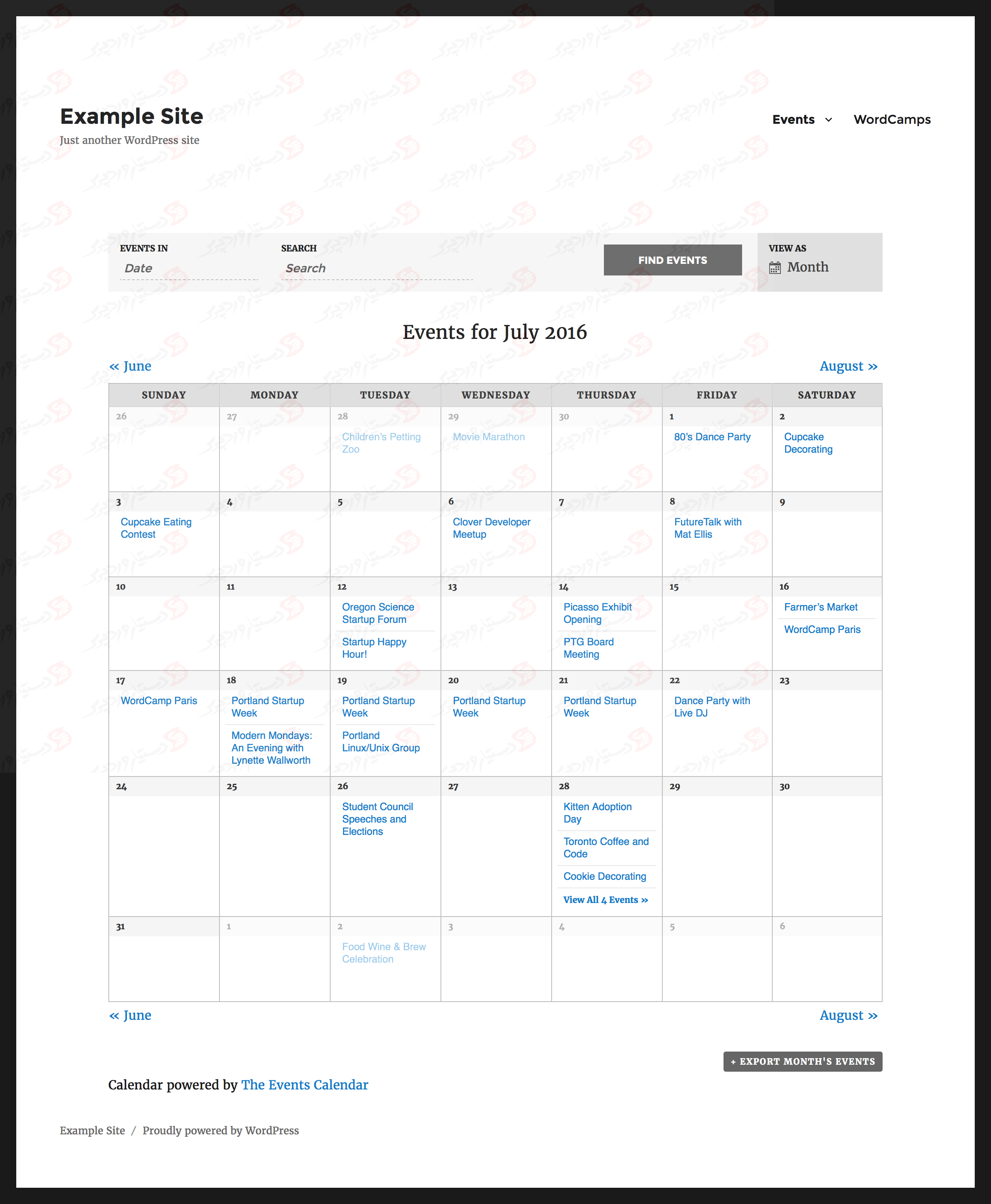 دستیار وردپرس - افزونه The Events Calendar