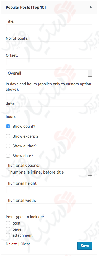 دستیار وردپرس - افزونه Top 10 Popular posts plugin for WordPress