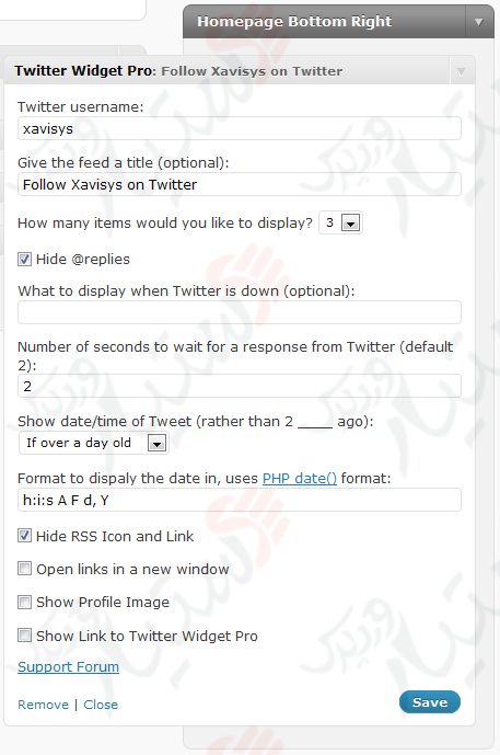 دستیار وردپرس - افزونه Twitter Widget Pro