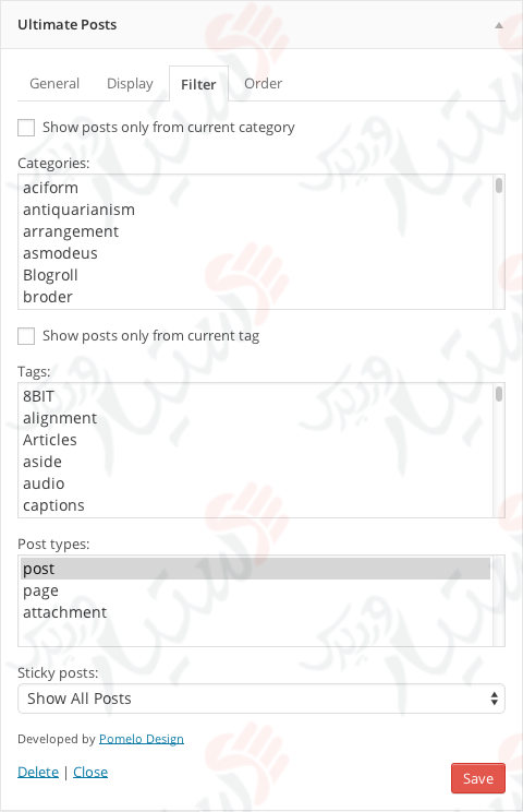 دستیار وردپرس - افزونه Ultimate Posts Widget