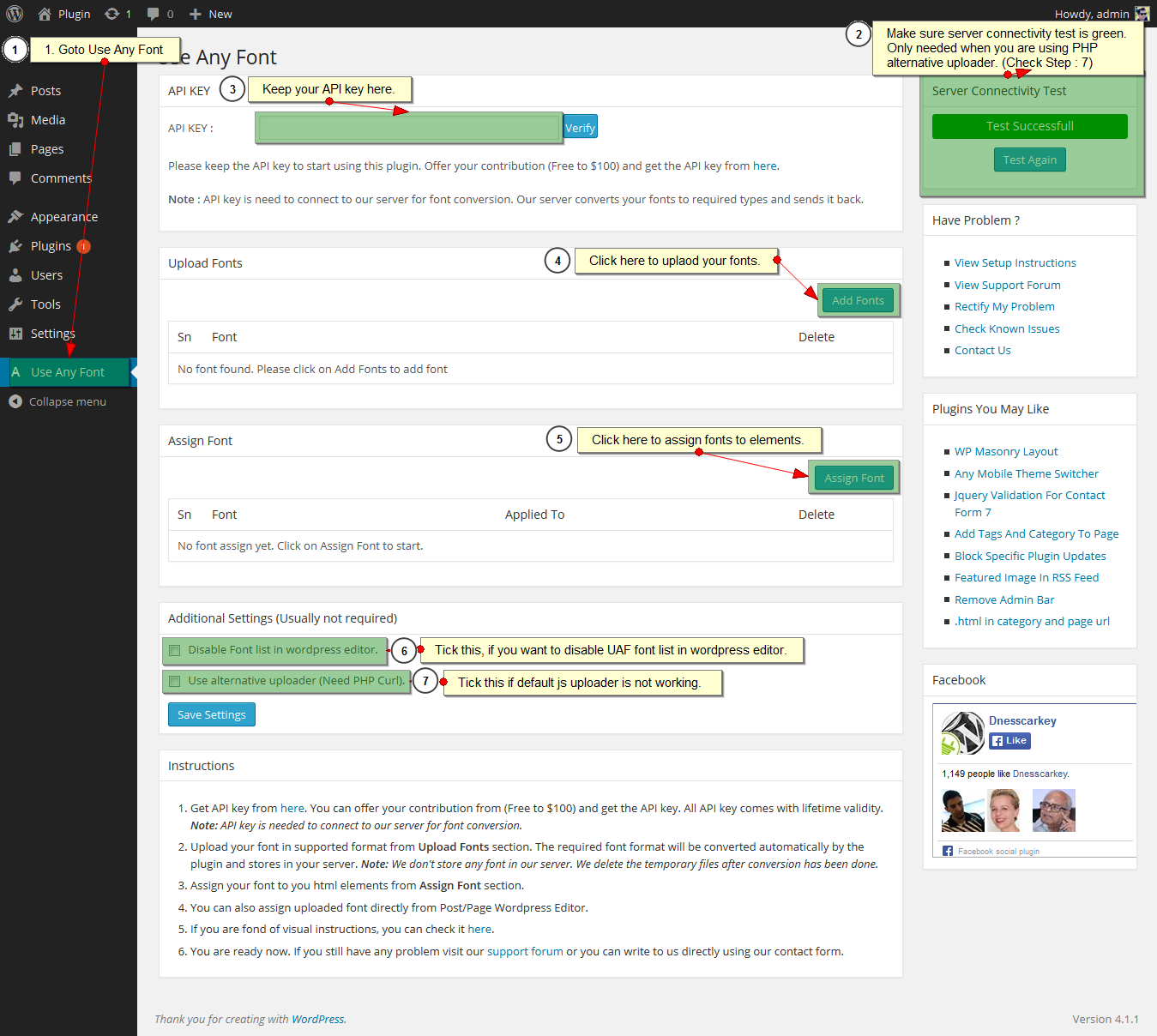 دستیار وردپرس - افزونه Use Any Font