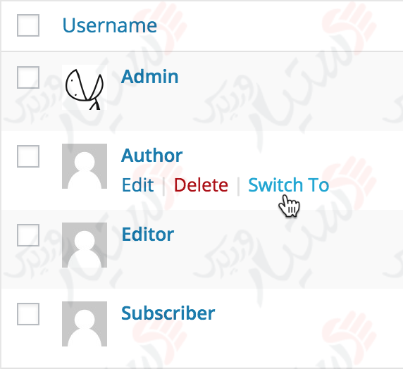 دستیار وردپرس - افزونه User Switching