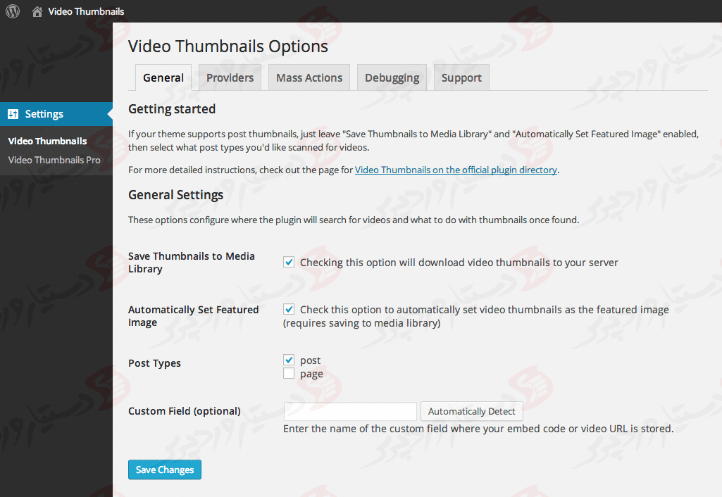 دستیار وردپرس - افزونه Video Thumbnails