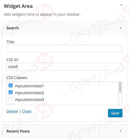دستیار وردپرس - افزونه Widget CSS Classes