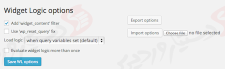 دستیار وردپرس - افزونه Widget Logic