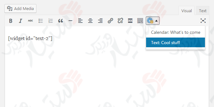 دستیار وردپرس - افزونه Widget Shortcode