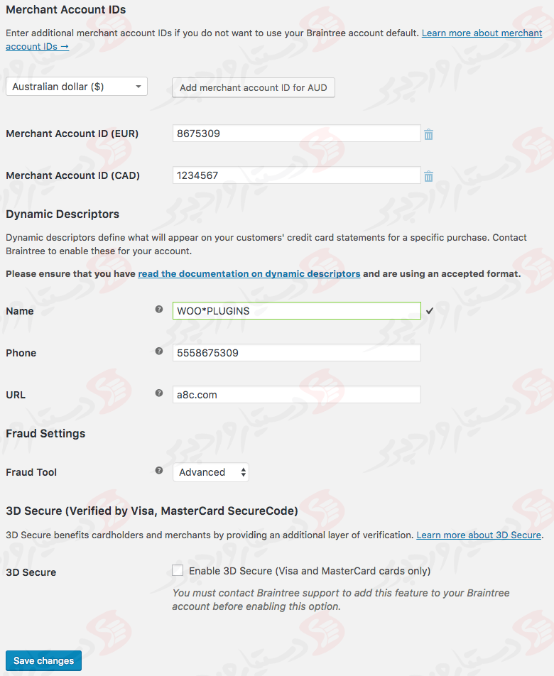دستیار وردپرس - افزونه WooCommerce PayPal Powered by Braintree Payment Gateway