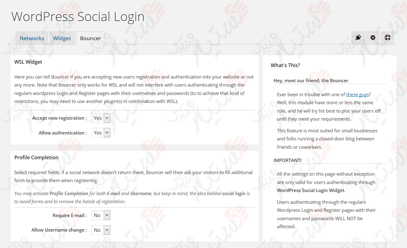 دستیار وردپرس - افزونه WordPress Social Login