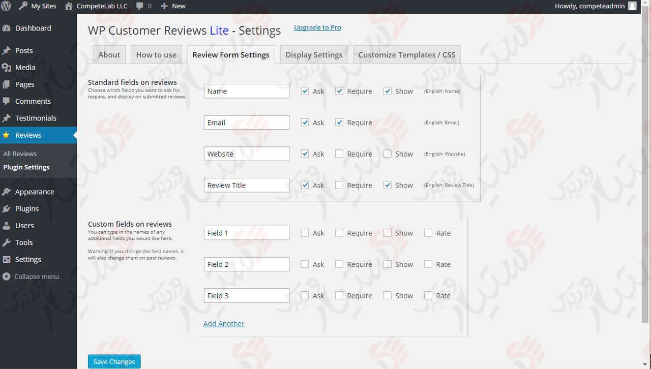 دستیار وردپرس - افزونه WP Customer Reviews