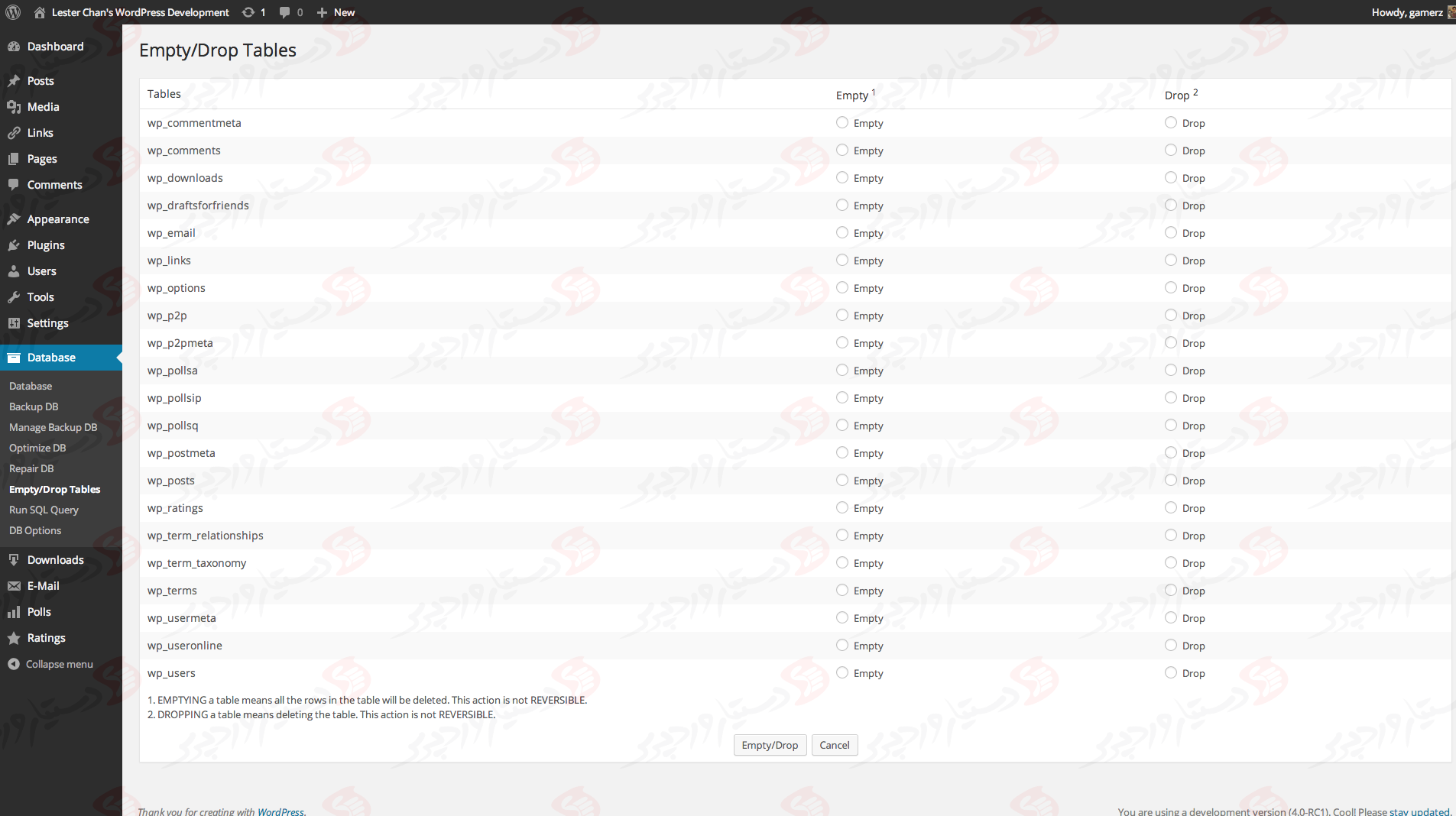 دستیار وردپرس - افزونه WP-DBManager