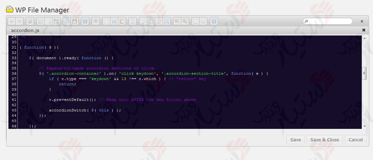 دستیار وردپرس - افزونه File Manager