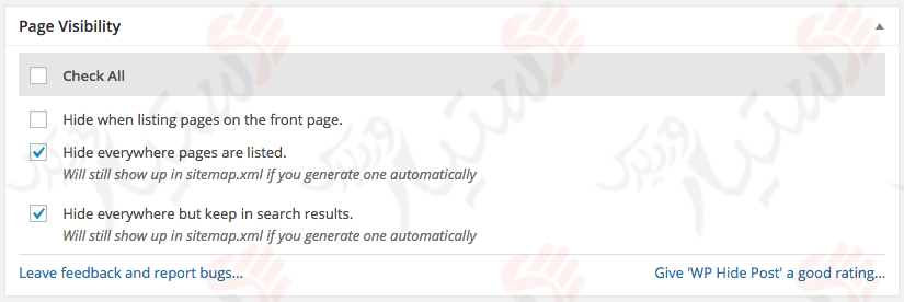 دستیار وردپرس - افزونه WP Hide Post