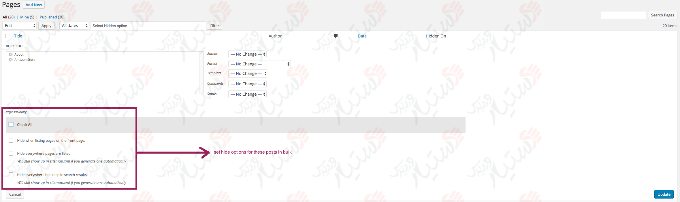 دستیار وردپرس - افزونه WP Hide Post