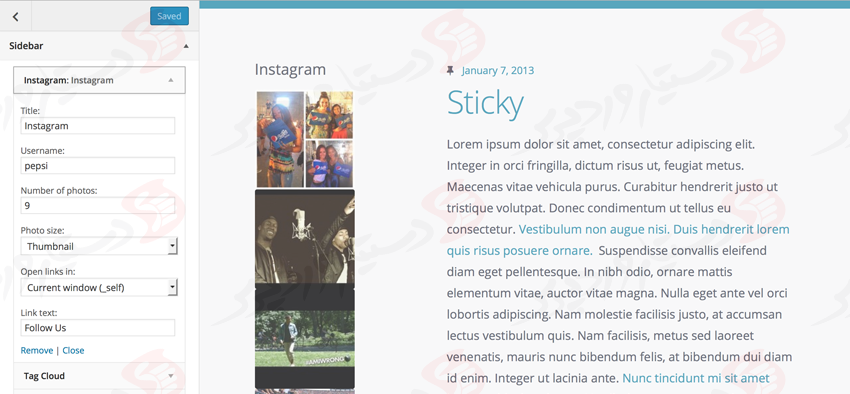 دستیار وردپرس - افزونه WP Instagram Widget