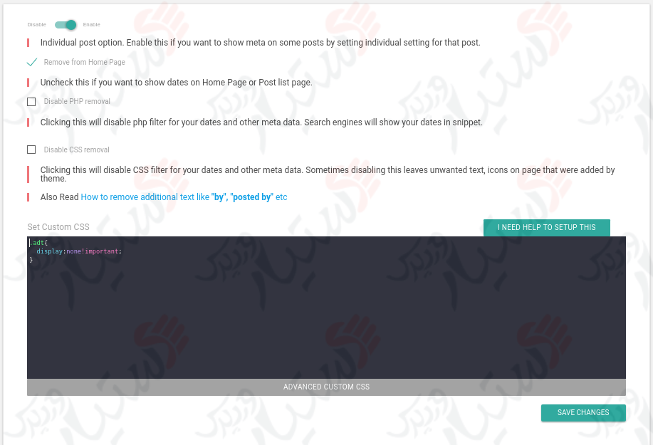 دستیار وردپرس - افزونه WP Meta and Date Remover