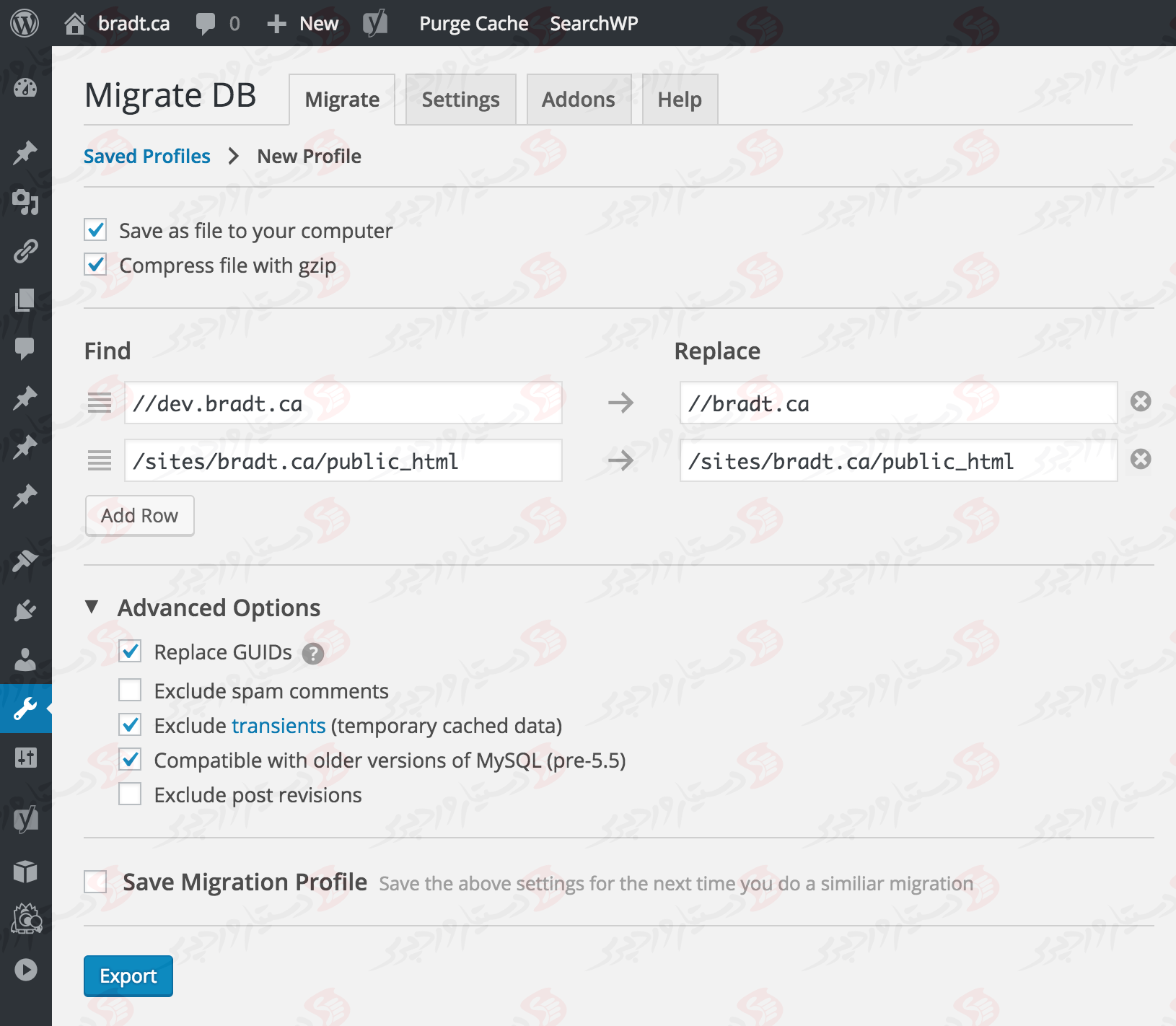 دستیار وردپرس - افزونه WP Migrate DB