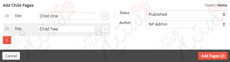 دستیار وردپرس - افزونه Nested Pages