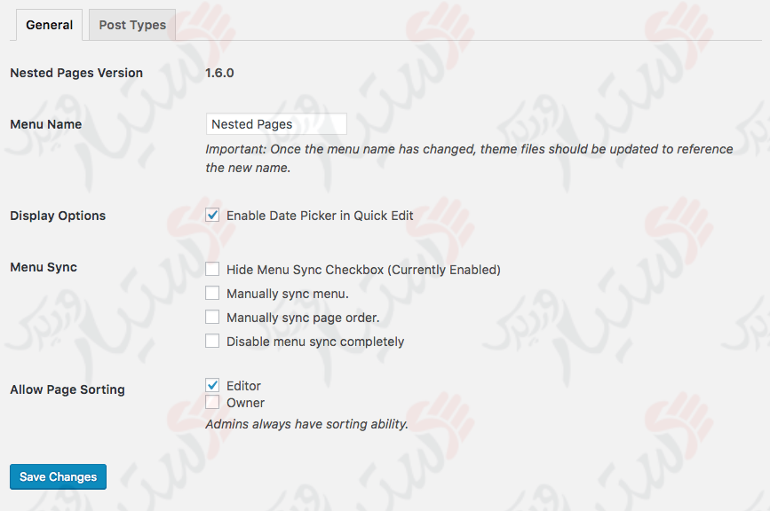 دستیار وردپرس - افزونه Nested Pages