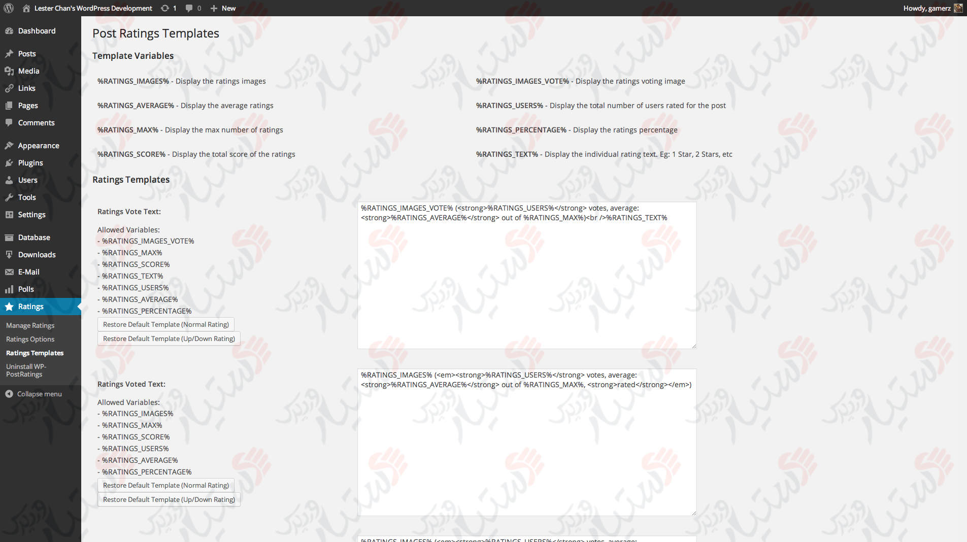 دستیار وردپرس - افزونه WP-PostRatings