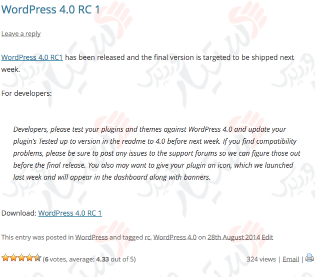 دستیار وردپرس - افزونه WP-PostRatings