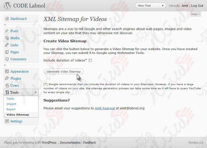 دستیار وردپرس - افزونه Google XML Sitemap for Videos