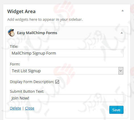 دستیار وردپرس - افزونه Easy Forms for MailChimp