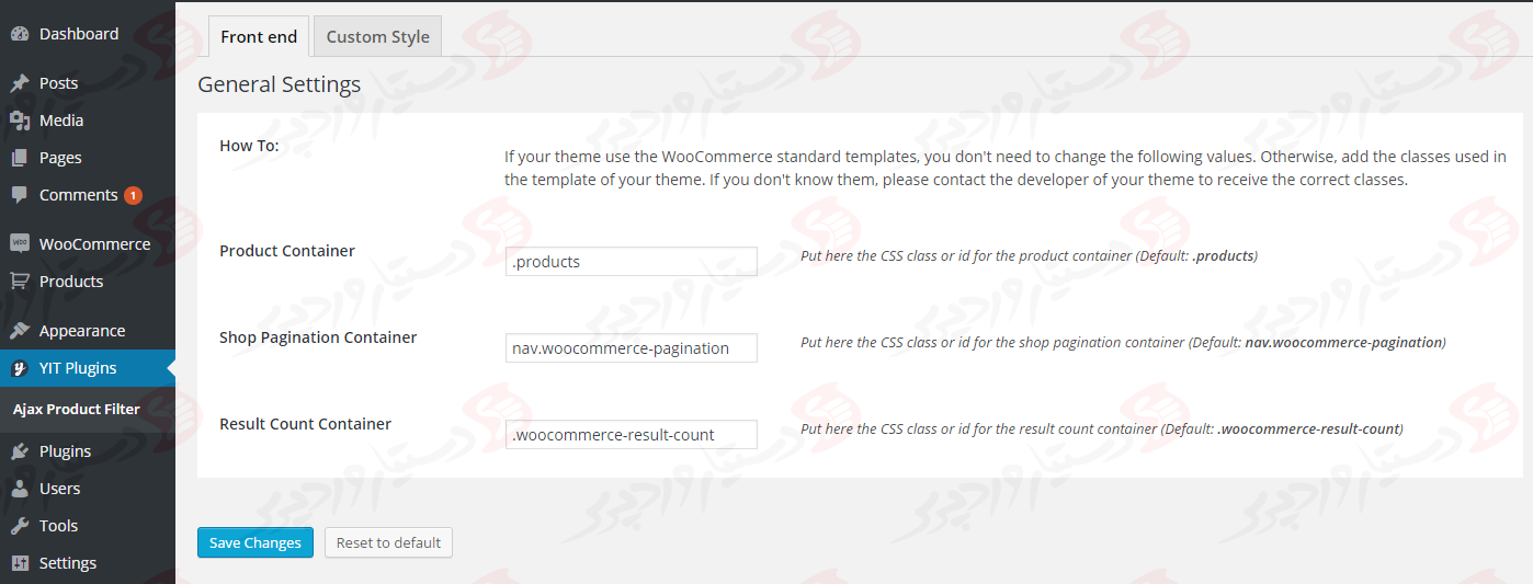 دستیار وردپرس - افزونه YITH WooCommerce Ajax Product Filter